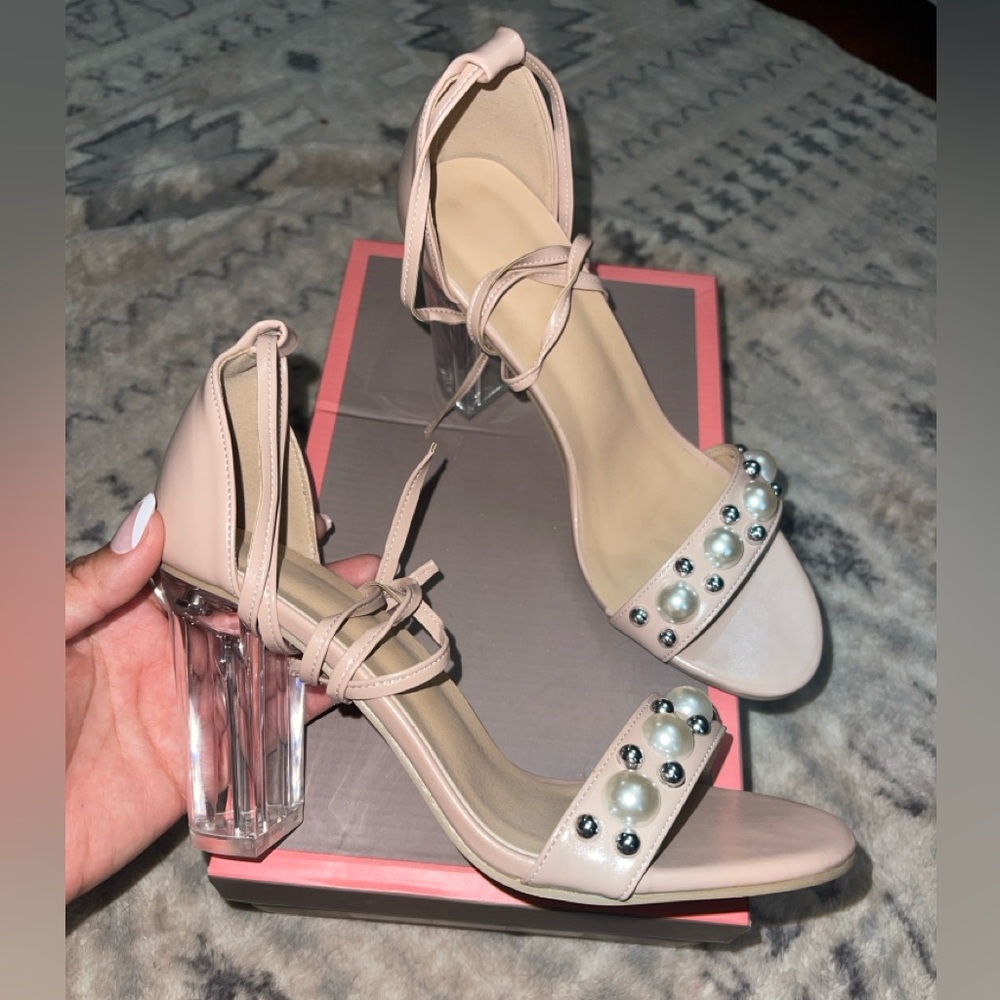 SHEIN clear block heel